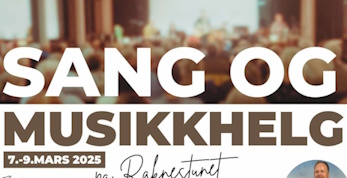 Sang- og musikkhelg 7.-9.mars 2025